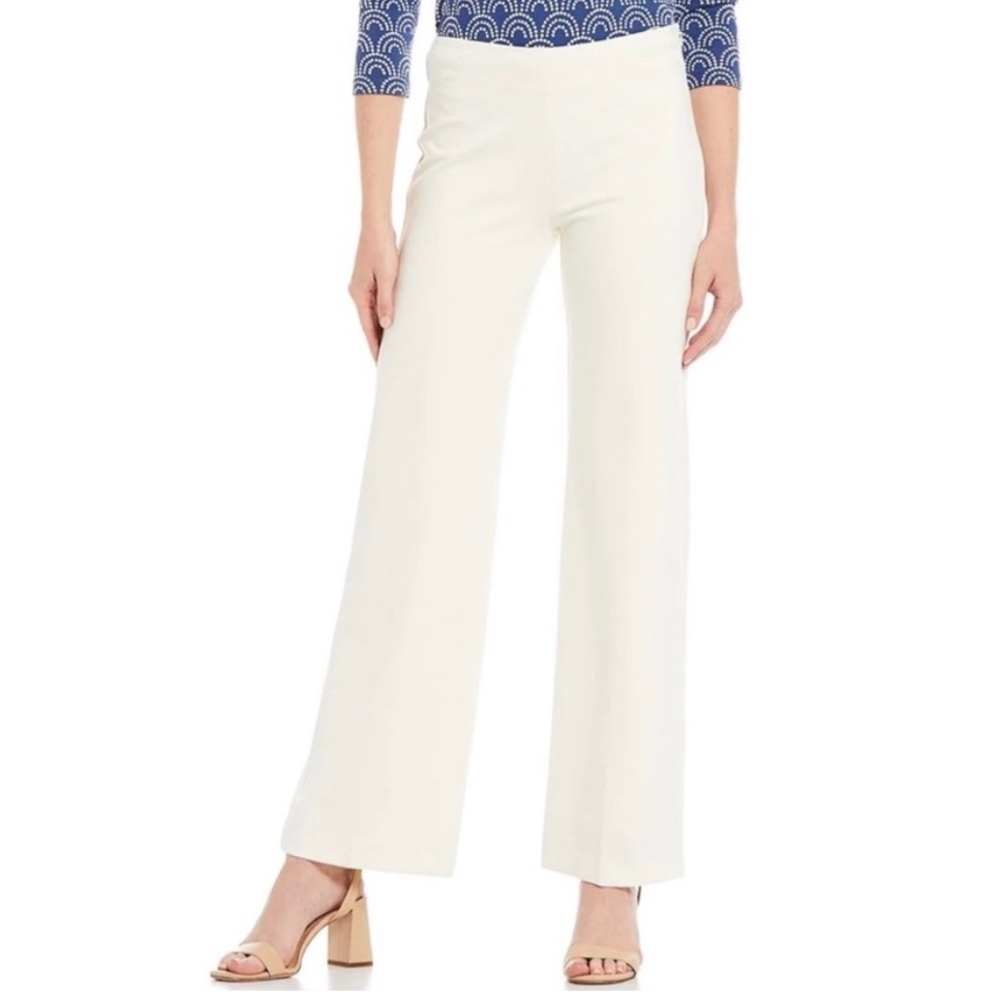 J. McLaughlin Carter Stretch Knit Wide Leg Pull-On Pants in Cream Size 4